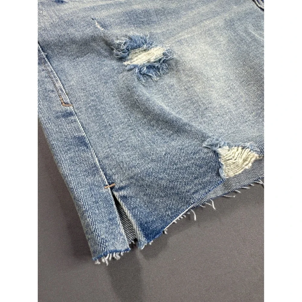 Dear John Ivy High Rise Distressed Denim Shorts Light Wash Size 28 NEW